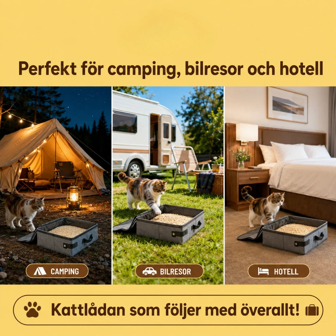 Portable cat litter tray Perfect for camping, car trips & hotels - Petifo