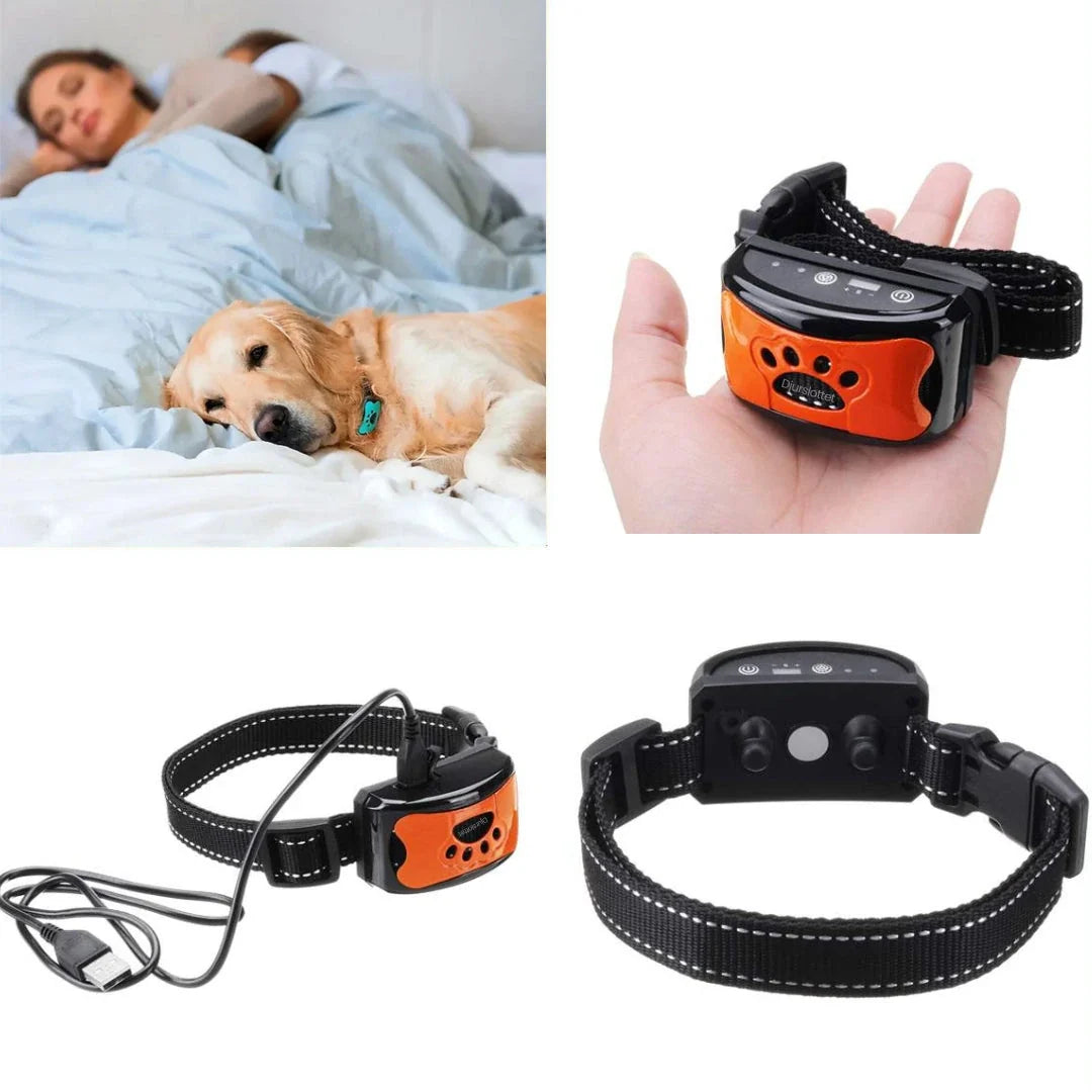 Anti-bark collar image of front and back - Petifo