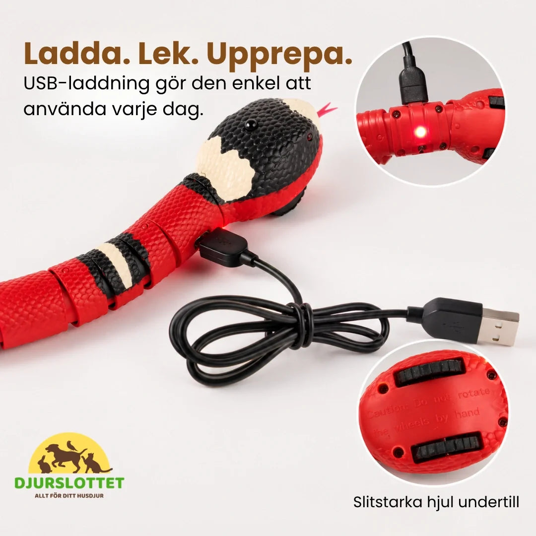 Automatic Toy Snake for Cats Charge. Play. Repeat. - Petifo