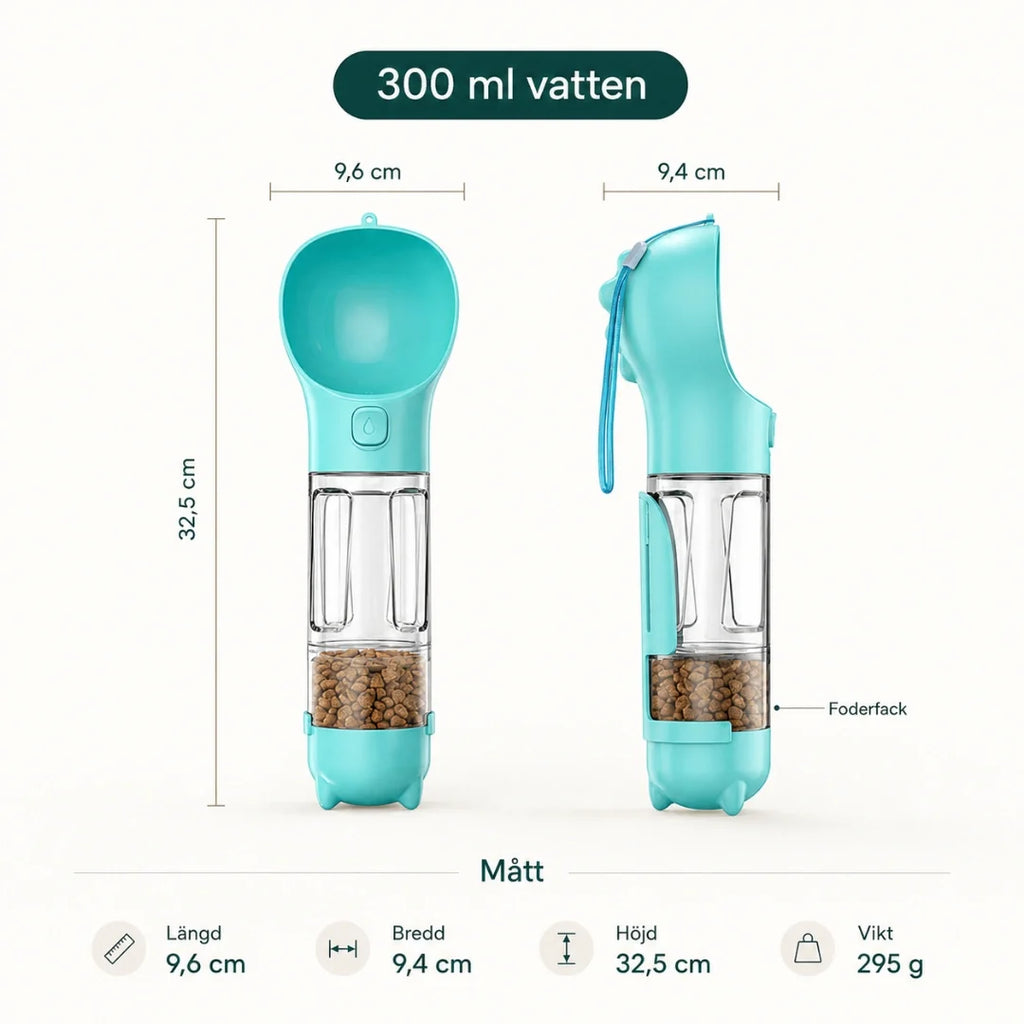 Portable 4-in-1 Multi-Bottle 300ml water - Petifo