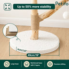 Detailed view highlighting the reinforced 49cm thick base that provides 50% more stability for the cat tree.
