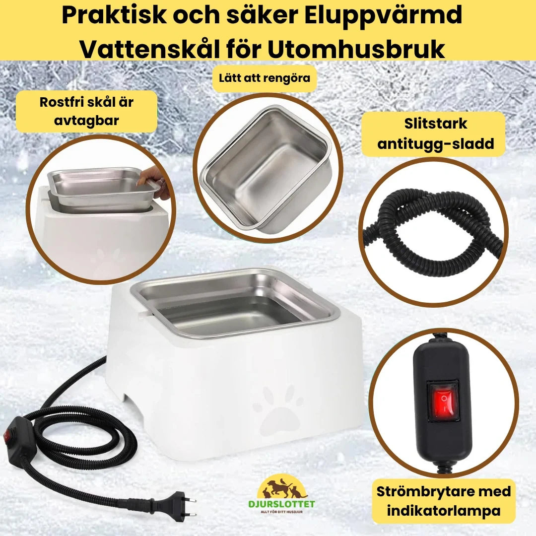 Electrically heated water bowl Practical and safe Electrically Heated Water Bowl for Outdoor Use Petifo