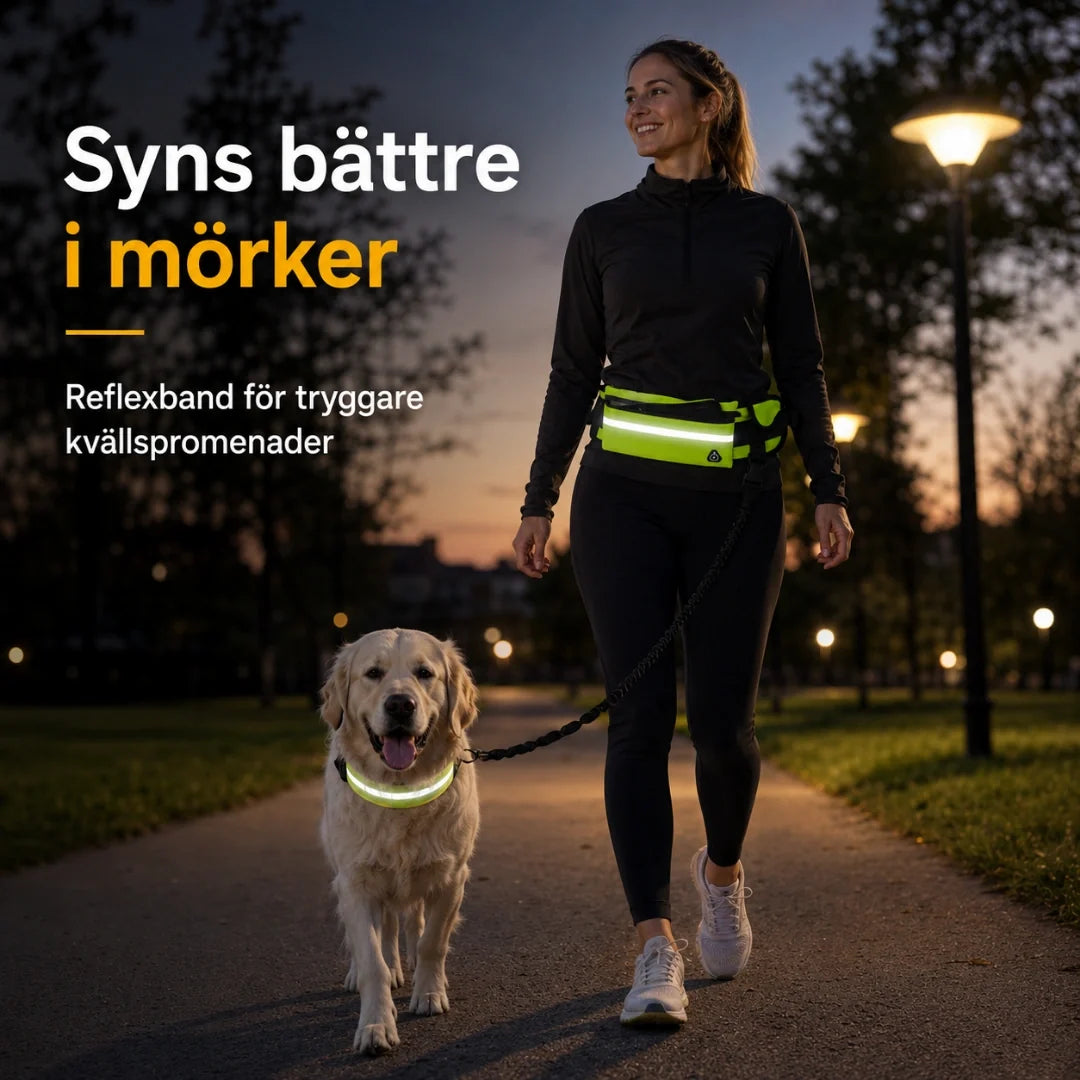 Flexura Dog Lead with waist bag reflective band - Petifo