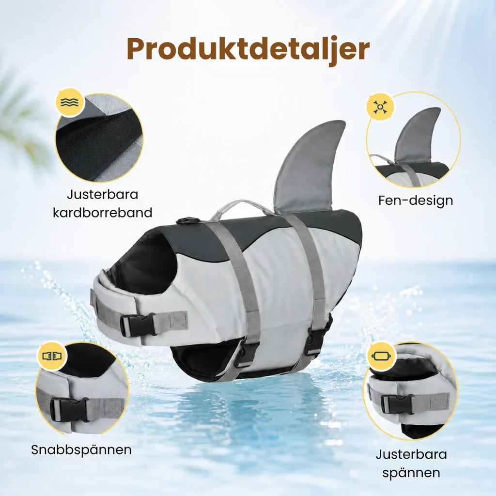 Shark-shaped Dog Life Jacket Product details - Petifo