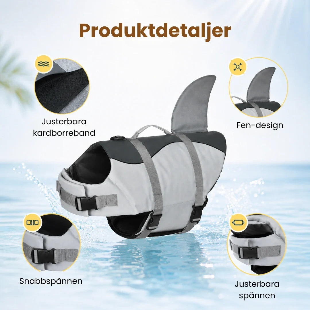 Shark-shaped Dog Life Jacket Product details - Petifo