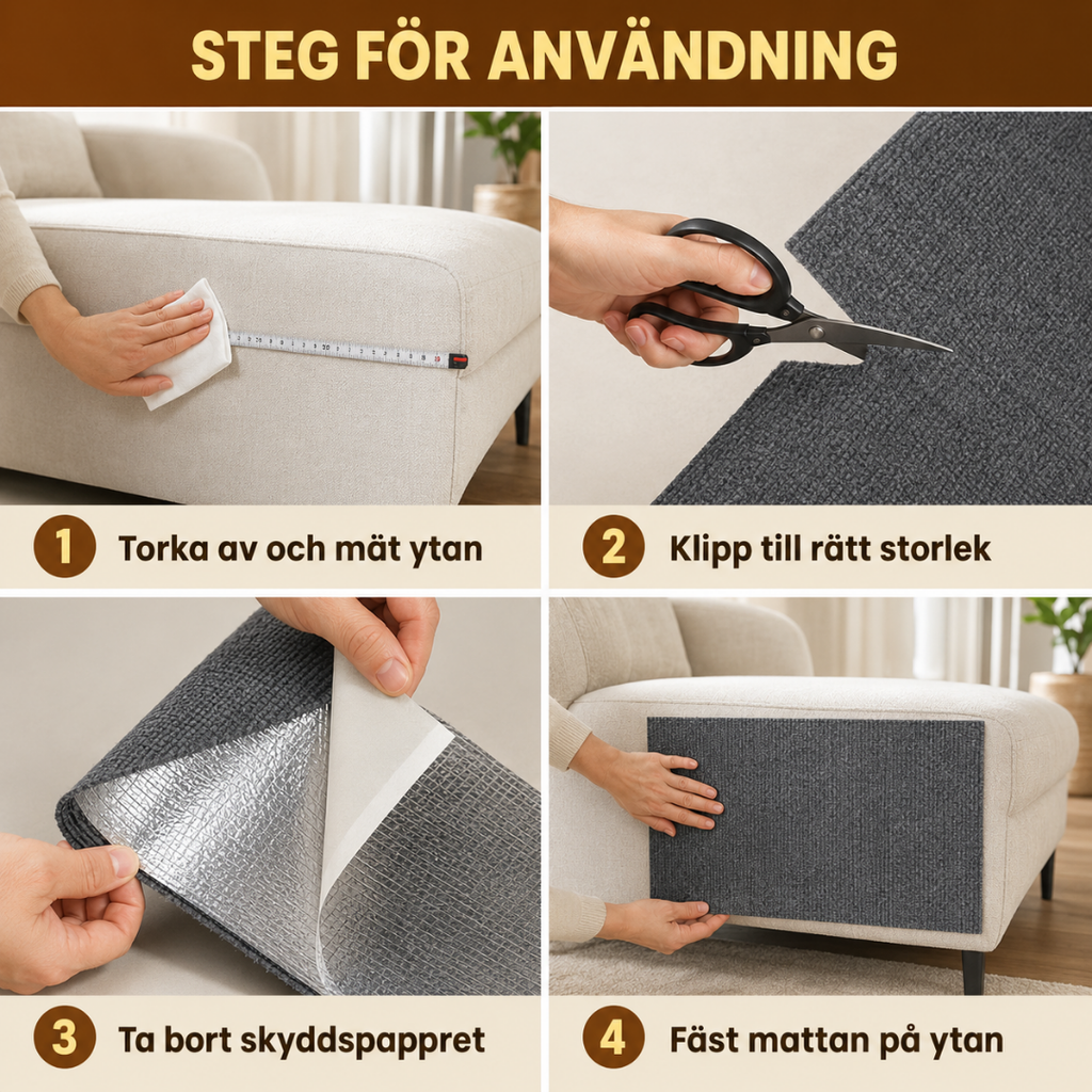Self-Adhesive Scratching Mat Steps for use - Petifo