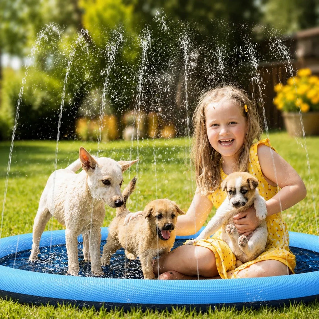 Pawsplash Sprinkler pool for dogs Petifo