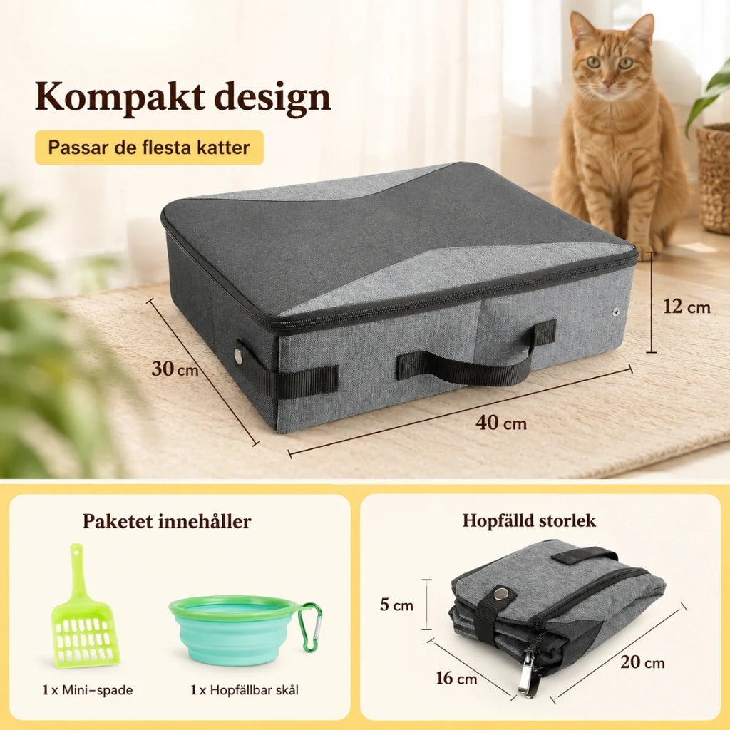 Portable cat litter tray Compact design -Petifo