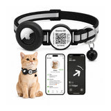 TryggTag-kattenhalsband met QR-ID en AirTag-houder