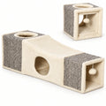 PawHut 2-in-1 Cat Tunnel shown assembled with removable cave - Petifo