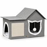 PawHut kattenhuis met krabmat