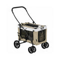 PawHut 2-in-1 Pet Pushchair for Dogs and Cats khaki - Petifo