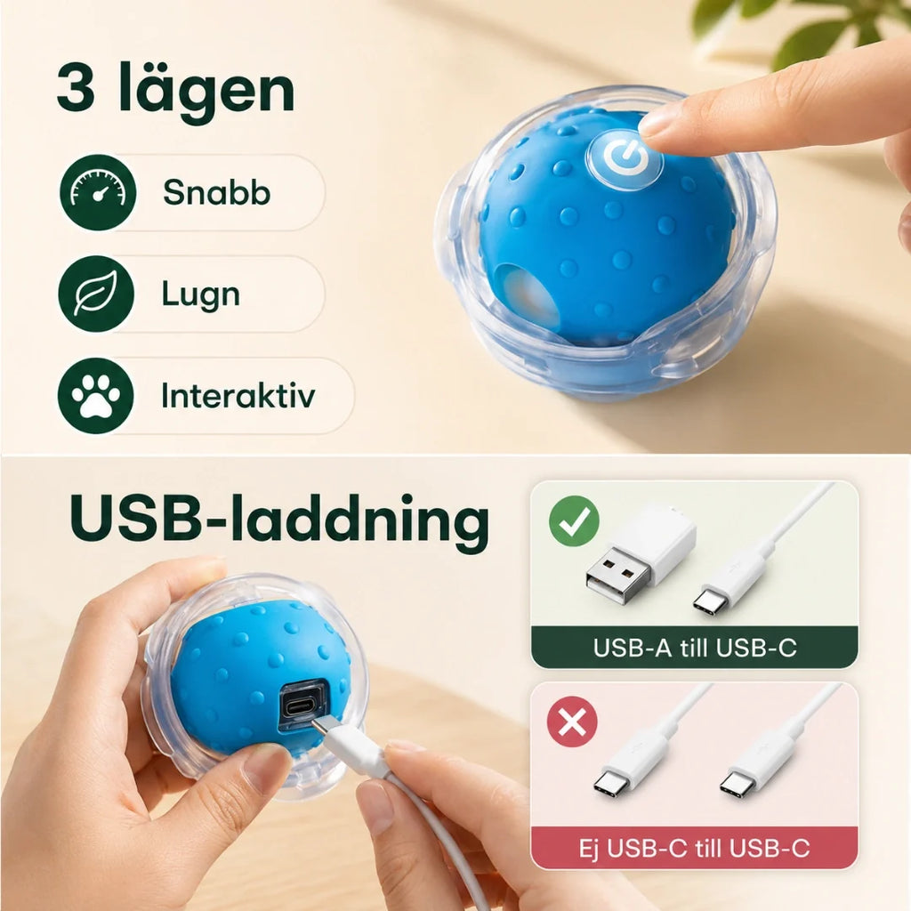Purrnivo Self-Rolling Play Ball for Cats three modes - Petifo