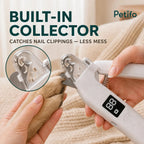 Silvetti 2-in-1 nail tool: Built-in collector catching pet nail clippings during use - Petifo